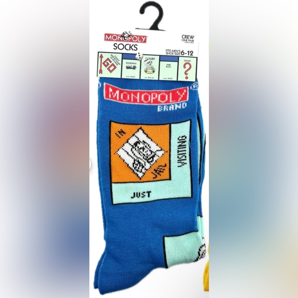 - NWT Monopoly Board Game Crew Socks